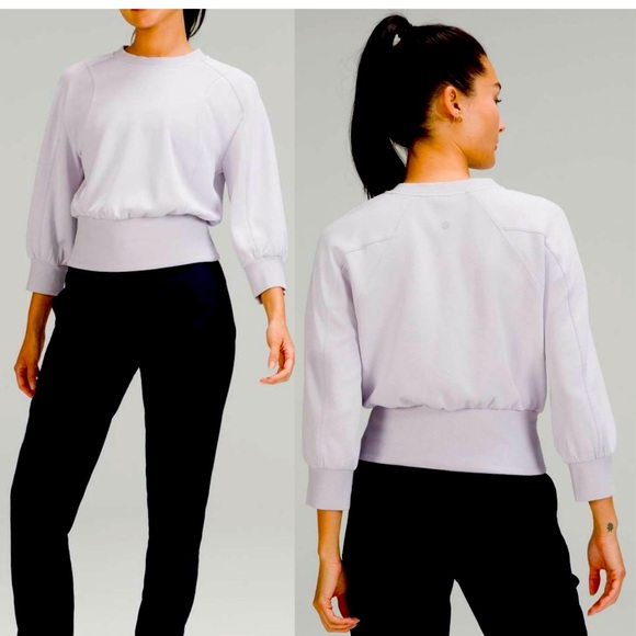 lululemon athletica Tops - Lululemon Softstreme Ribbed-Hem Pullover
Faint Lavender Size 8